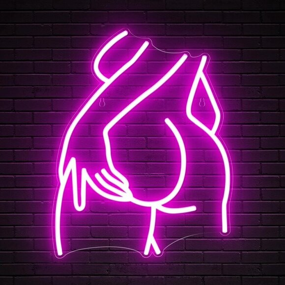 Lady Neon Pink LED Lady Back Neon Signs for Wall Decor for Bedroom, Party, Bar, - Picture 2 of 9